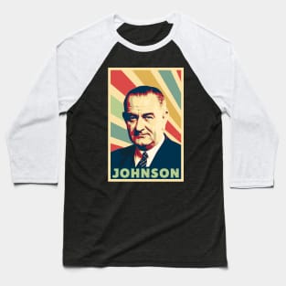 Lyndon B Johnson Vintage Colors Baseball T-Shirt